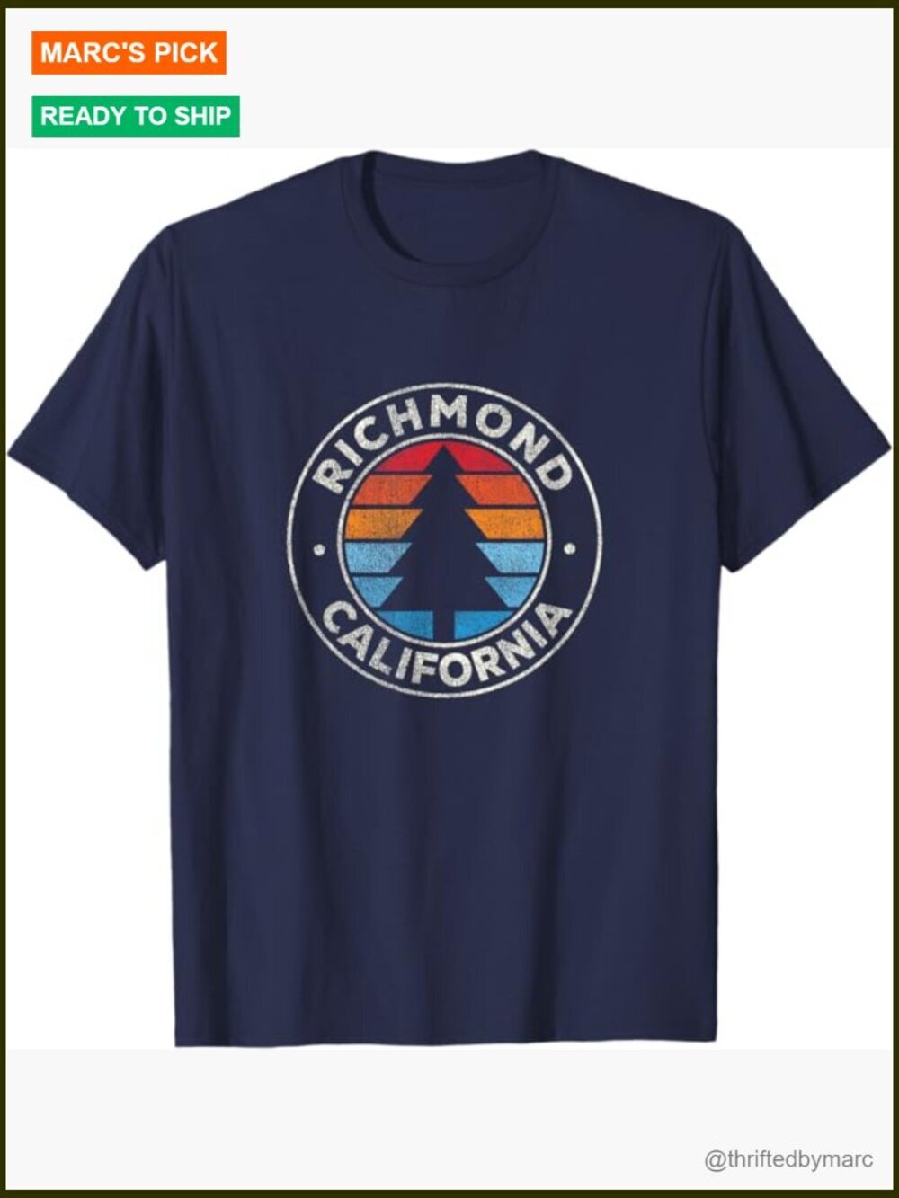 Vintage Richmond California Graphic T-Shirt Retro 70s Tee